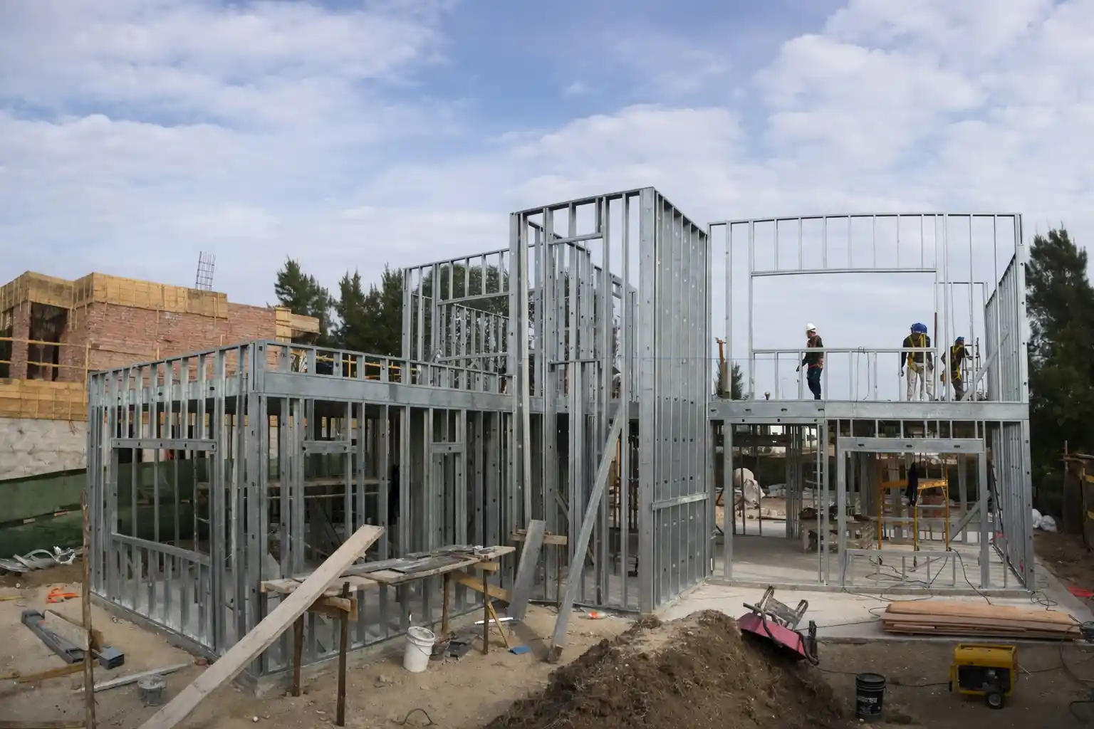Construcción de casa Steel Frame con estructura de acero galvanizado en Rosario