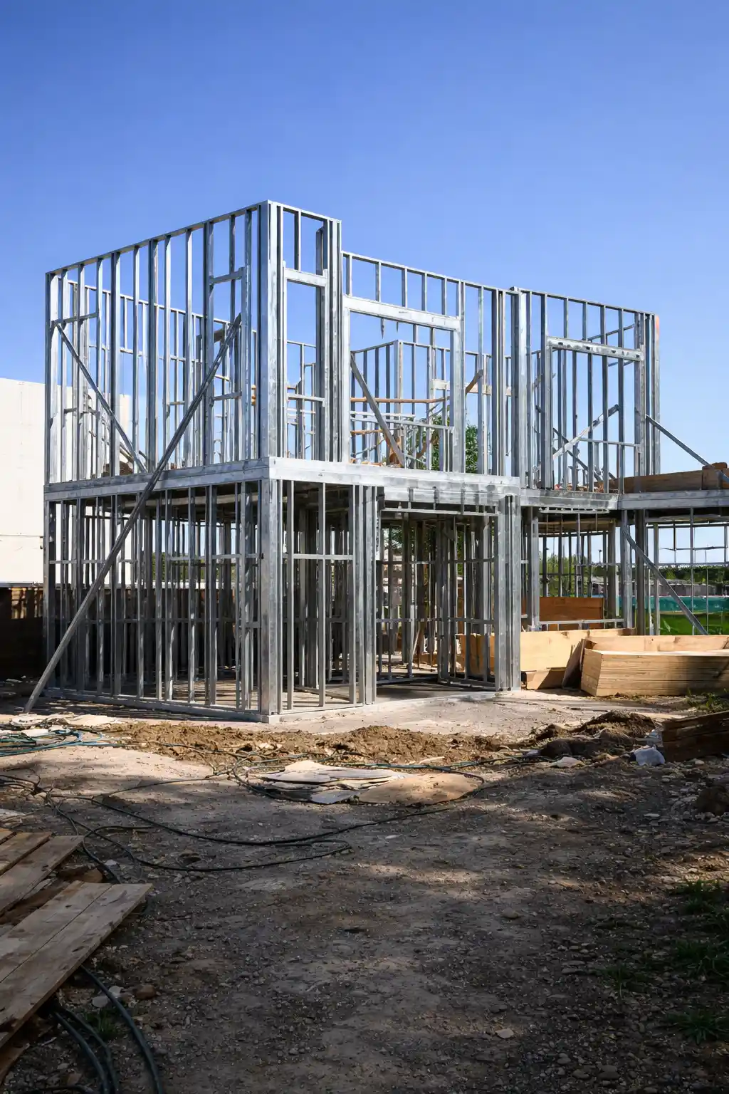 Estructura steel frame con aislación térmica para casa sustentable en Rosario