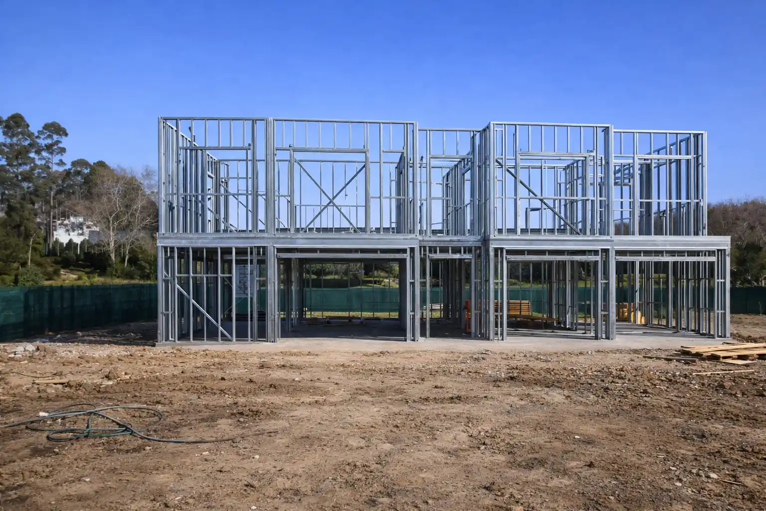 Estructura Steel Frame antes de terminar en Rosario